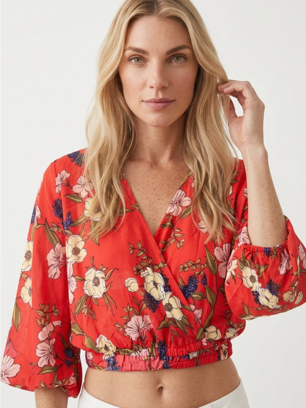 NWT |•HEART & HIPS•| Cute Floral Summer Top Cropped Size Small